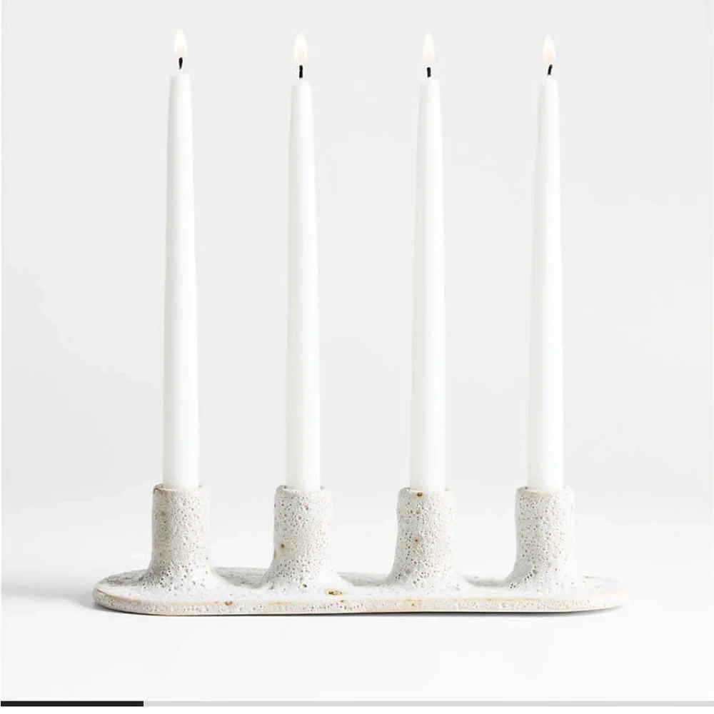CRATE&BARREL NWT ema ceramic 4 taper candelabra